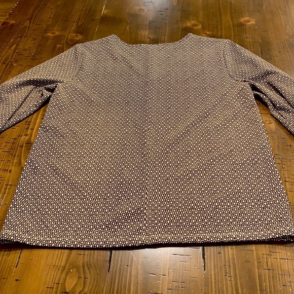 ANN TAYLOR BROWN GEOMETRIC PRINT BLOUSE - Picture 8 of 13